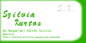szilvia kurtos business card